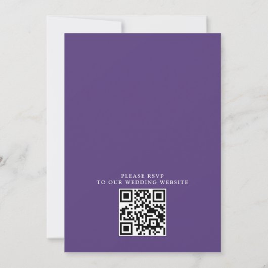 Eucalyptus Lavender Elegant Budget QR Code Wedding 招待状 (裏面)