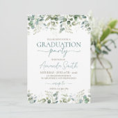 Eucalyptus Leaf Border Graduation Invite 招待状 (スタンド正面)