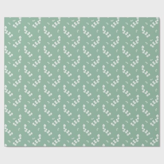 Eucalyptus Leaves and Branches Watercolor Pattern  ラッピングペーパー (フラット)
