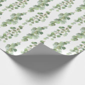 Eucalyptus Leaves and Branches Watercolor Pattern  ラッピングペーパー (角)