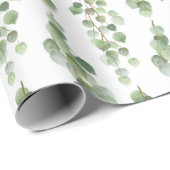 Eucalyptus Leaves and Branches Watercolor Pattern  ラッピングペーパー (ロールコーナー)