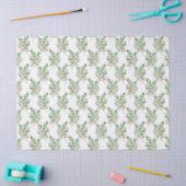 Eucalyptus Leaves and Branches Watercolor Pattern  薄葉紙 (クラフト)
