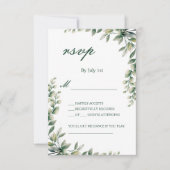 Eucalyptus leaves botanical rsvp wedding card (正面)