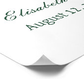 Eucalyptus Leaves Elegant Wedding Welcome Sign ポスター (角)