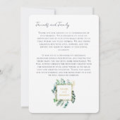 Eucalyptus Leaves & Gold Frame Watercolor Wedding サンキューカード (裏面)