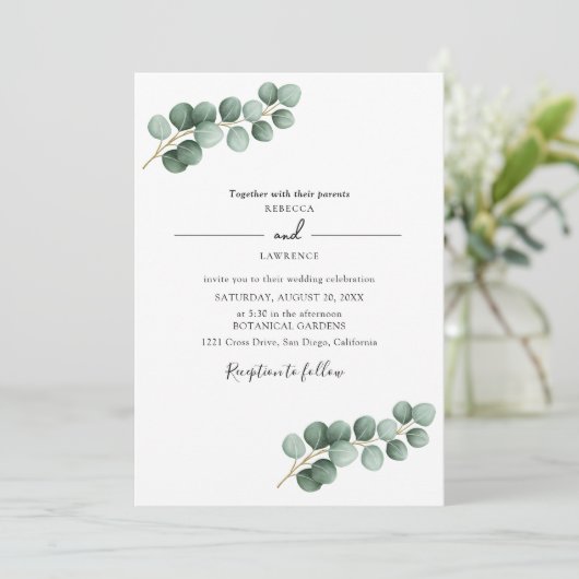 Eucalyptus Leaves Greenery  招待状 (スタンド正面)