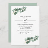 Eucalyptus Leaves Greenery  招待状 (正面/裏面)