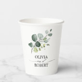 Eucalyptus Leaves Greenery Elegant Minimalist 紙コップ (裏面)