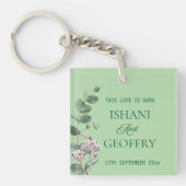 Eucalyptus Leaves Greenery Wedding  キーホルダー (正面)