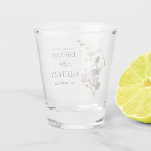 Eucalyptus Leaves Greenery Wedding  ショットグラス (裏面)