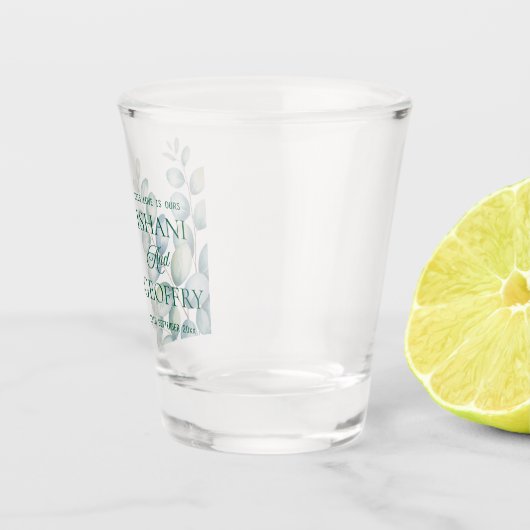 Eucalyptus Leaves Greenery Wedding ショットグラス (右)