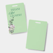 Eucalyptus Leaves Greenery Wedding  バッジ (正面＆裏面)