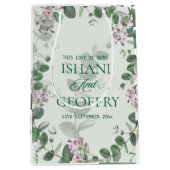 Eucalyptus Leaves Greenery Wedding ミディアムペーパーバッグ (正面)