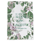 Eucalyptus Leaves Greenery Wedding ミディアムペーパーバッグ (裏面)