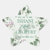 Eucalyptus Leaves Greenery Wedding 星シール (正面)