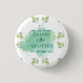 Eucalyptus Leaves Greenery Wedding  缶バッジ