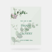 Eucalyptus Leaves Greenery Wedding Welcome Sign アクリルサイン (正面)