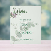 Eucalyptus Leaves Greenery Wedding Welcome Sign アクリルサイン (ニュートラル)
