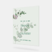 Eucalyptus Leaves Greenery Wedding Welcome Sign アクリルサイン (傾斜)