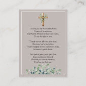 Eucalyptus Leaves Memorial Photo Taupe Prayer Card 名刺 (裏面)