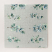 Eucalyptus Leaves Watercolor Pattern ジグソーパズル (横)
