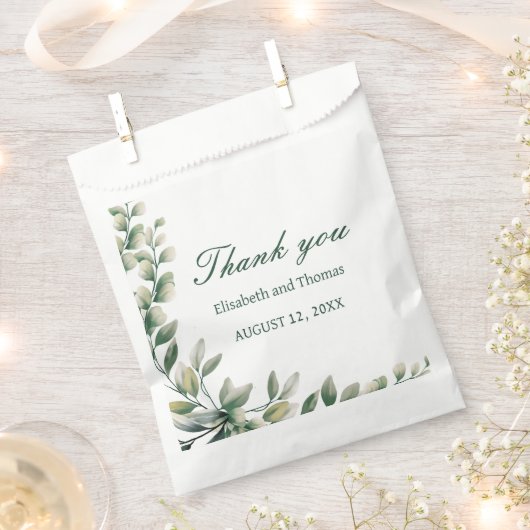 Eucalyptus leaves wedding favour bag フェイバーバッグ (クリップ留めされた状態)