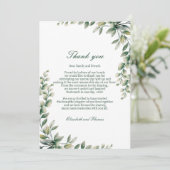 Eucalyptus leaves wedding thank you card  サンキューカード (スタンド正面)