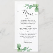 Eucalyptus Leaves Wedding | Watercolor Botanical メニュー (正面/裏面)