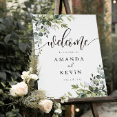 Eucalyptus Leaves Welcome Wedding Sign ポスター