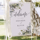 Eucalyptus Leaves Welcome Wedding Sign ポスター