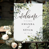 Eucalyptus Leaves Welcome Wedding Sign ポスター