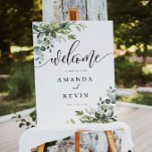 Eucalyptus Leaves Welcome Wedding Sign ポスター