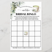 Eucalyptus Matcha Bridal Shower Bingo Game Card チラシ (正面)