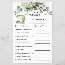 Eucalyptus Matcha Find the Guest Shower Game Card チラシ