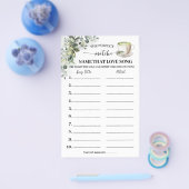 Eucalyptus Matcha Name Love Song Shower Game Card チラシ (シングル)