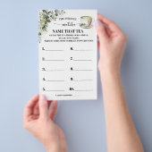 Eucalyptus Matcha Name that Tea Shower Game Card チラシ (ハンドル)