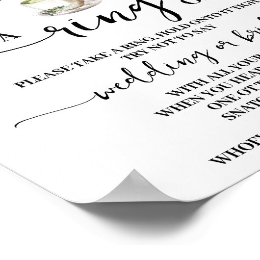 Eucalyptus Matcha Put a Ring on Shower Game Sign ポスター (角)