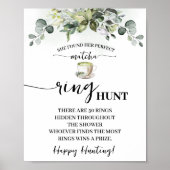 Eucalyptus Matcha Ring Hunt Bridal Shower Game ポスター (正面)