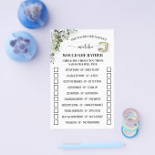 Eucalyptus Matcha Would She Rather Shower Game チラシ (シングル)