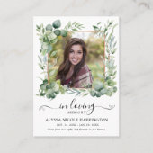 Eucalyptus Memorial Photo Funeral Card 名刺 (正面)