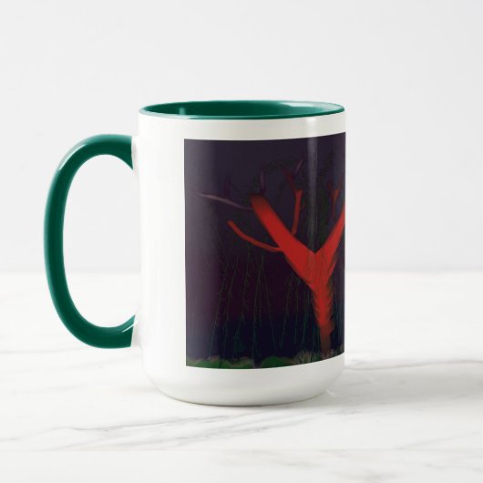 Eucalyptus Midnight Mug. Impressionist art. マグカップ (左)