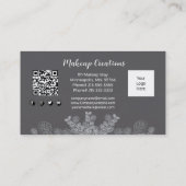 Eucalyptus Minimalist Gray Line Art QR Code 名刺 (裏面)