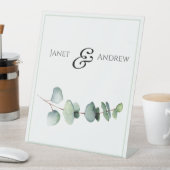Eucalyptus Minimalist Wedding Stand-Up Sign 台座サイン (インサイチュ)