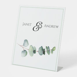 Eucalyptus Minimalist Wedding Stand-Up Sign 台座サイン