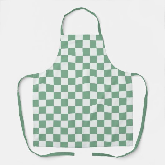 Eucalyptus mist checkerboard pattern エプロン (正面)