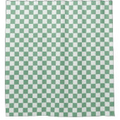Eucalyptus mist checkerboard pattern シャワーカーテン (正面)