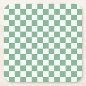 Eucalyptus mist checkerboard pattern スクエアペーパーコースター (正面)