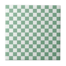 Eucalyptus mist checkerboard pattern タイル