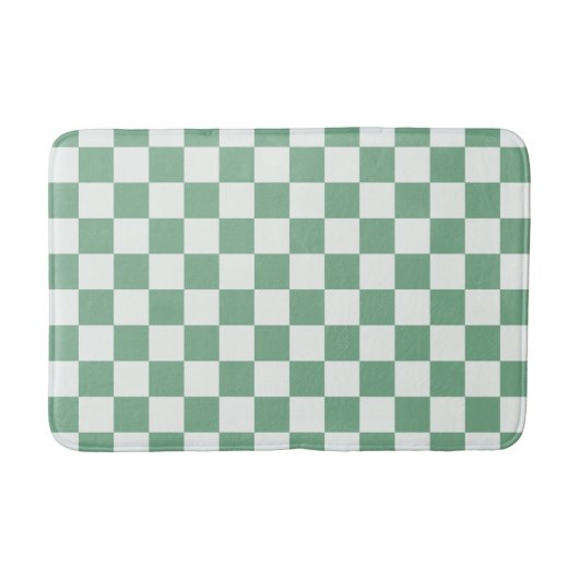 Eucalyptus mist checkerboard pattern バスマット (正面)