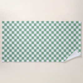 Eucalyptus mist checkerboard pattern ビーチタオル